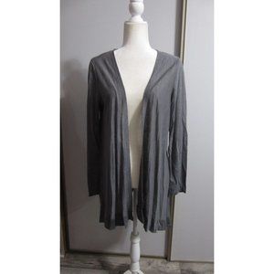 Tahari Grey Medium Linen Casual Open Cardigan